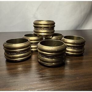 Napkin Rings Copper and Brass Metal -Set of 6